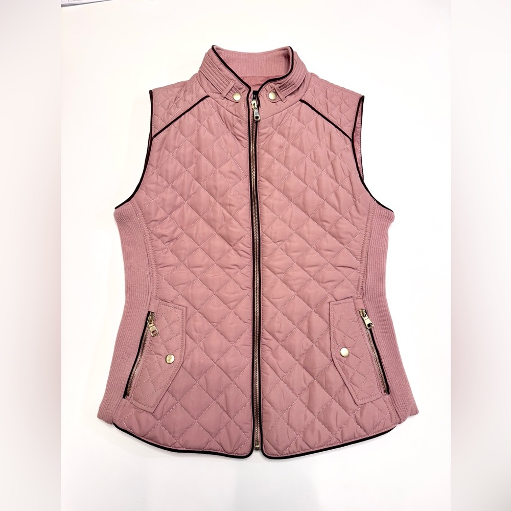 Love Tree Blush Pink Quilted Stitched Vest, size S